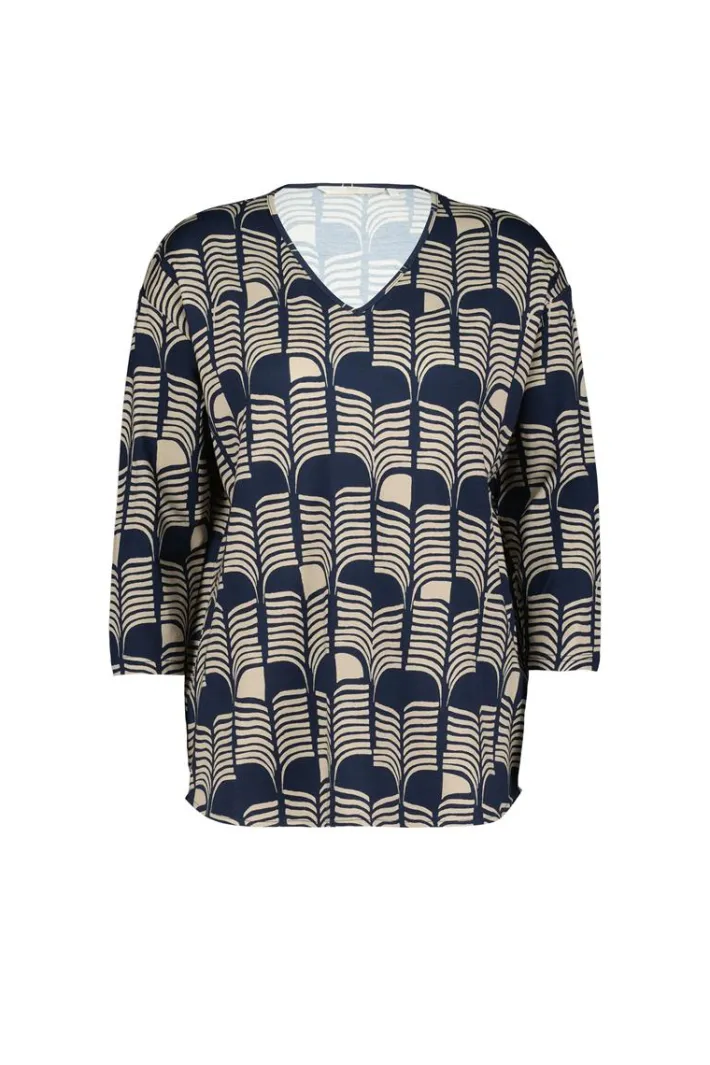 DiDi Fancy V-tee Dark blue Glow print- T-shirts & Tops