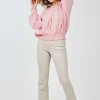 DiDi Flared coloured denim pants in kit- Denim | Lange Broeken