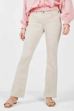 DiDi Flared coloured denim pants in kit- Denim | Lange Broeken