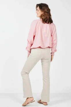 DiDi Flared coloured denim pants in kit- Denim | Lange Broeken