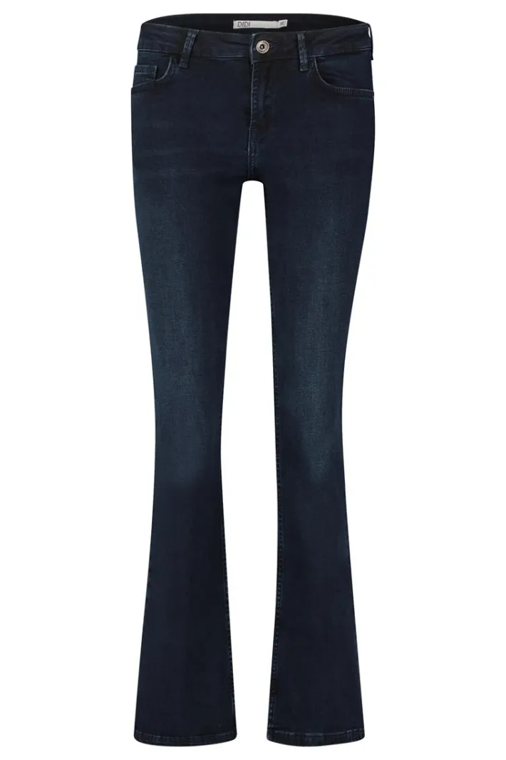DiDi Flared denim pants dark blue- Denim | Lange Broeken