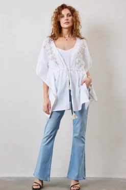 DiDi Kaftan Embro in Offwhite- Kaftans En Kimonos | Jurken & Tunieken