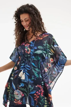 DiDi Kaftan Lagoon Botanic spice print- Kaftans En Kimonos | Jurken & Tunieken