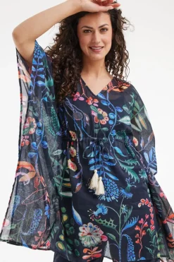 DiDi Kaftan Lagoon Botanic spice print- Kaftans En Kimonos | Jurken & Tunieken