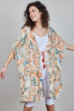 DiDi Kaftan Yassina in Offwhite with Maritimo print- Kaftans En Kimonos | Jurken & Tunieken