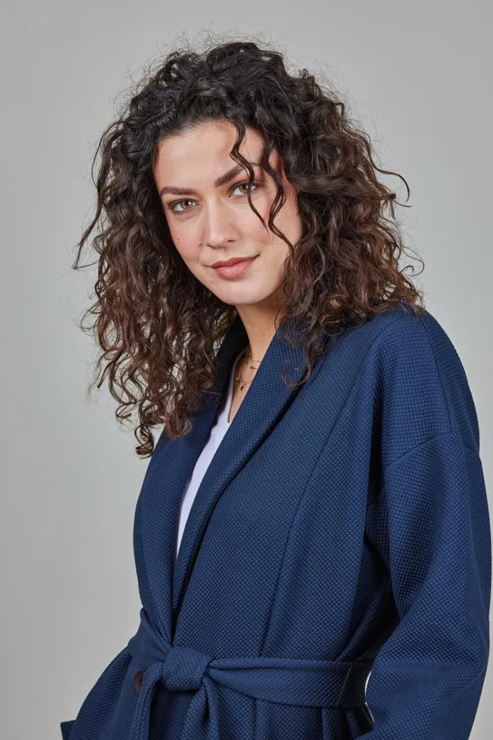 DiDi Kimono sweat vest Lois in donkerblauw- Truien & Vesten