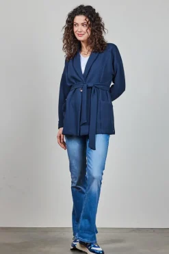DiDi Kimono sweat vest Lois in donkerblauw- Truien & Vesten