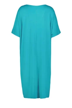 DiDi Long loose dress Elena in Dark turquoise- Basics | Jurken & Tunieken