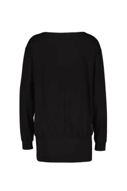 DiDi Long loose tee crew in black- Basics | T-shirts & Tops