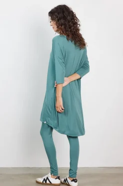 DiDi Loose dress 3/4 sleeves Atlantic green- Basics | Jurken & Tunieken