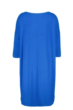 DiDi loose dress 3/4 sleeves in kobalt blue- Basics | Jurken & Tunieken