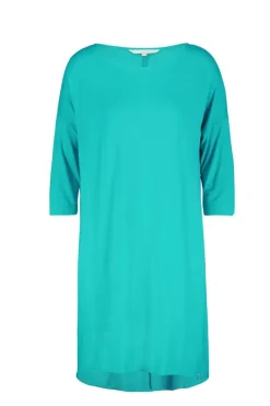 DiDi Loose dress 3/4 sleeves in peacock green- Basics | Jurken & Tunieken