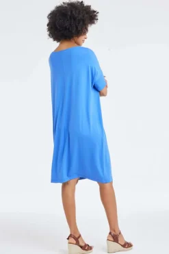 DiDi Loose dress Baya Ampora blue- Basics | Jurken & Tunieken