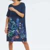 DiDi Loose dress Baya Botanic spice panel- Jurken & Tunieken