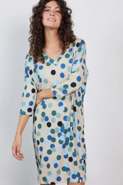 DiDi Loose dress Fancy Feather grey Fuji print- Jurken & Tunieken