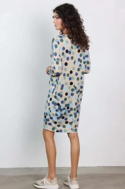 DiDi Loose dress Fancy Feather grey Fuji print- Jurken & Tunieken