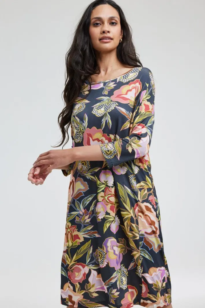 DiDi Loose dress Freedom Grey Twinkle print- Jurken & Tunieken