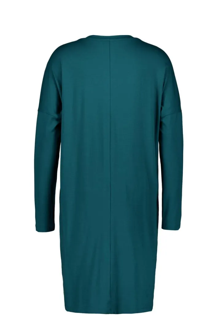 DiDi Loose dress Indy in dark sea green- Basics | Jurken & Tunieken