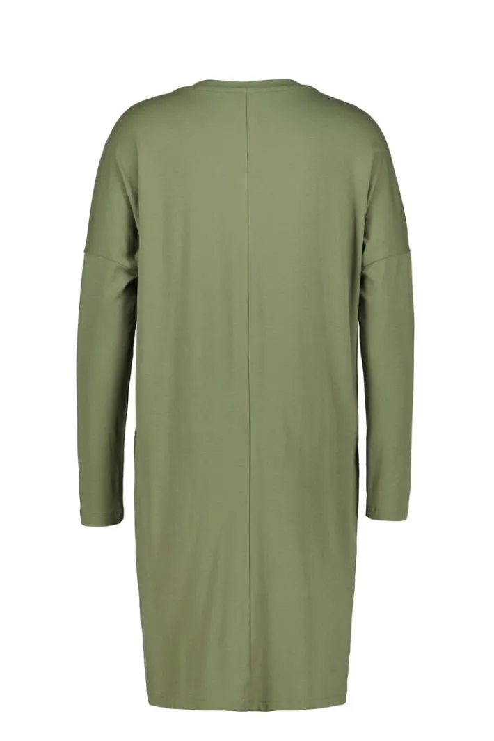 DiDi Loose dress Indy in Dusty olive- Basics | Jurken & Tunieken