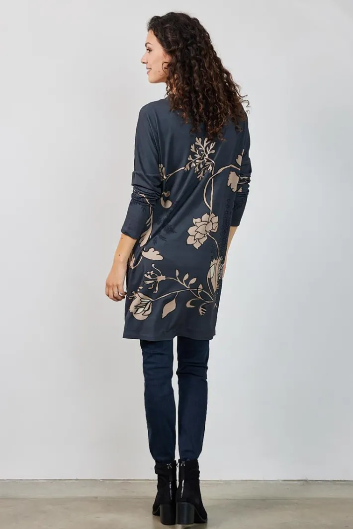 DiDi Loose dress Indy print Grey Ensemble panel- Jurken & Tunieken