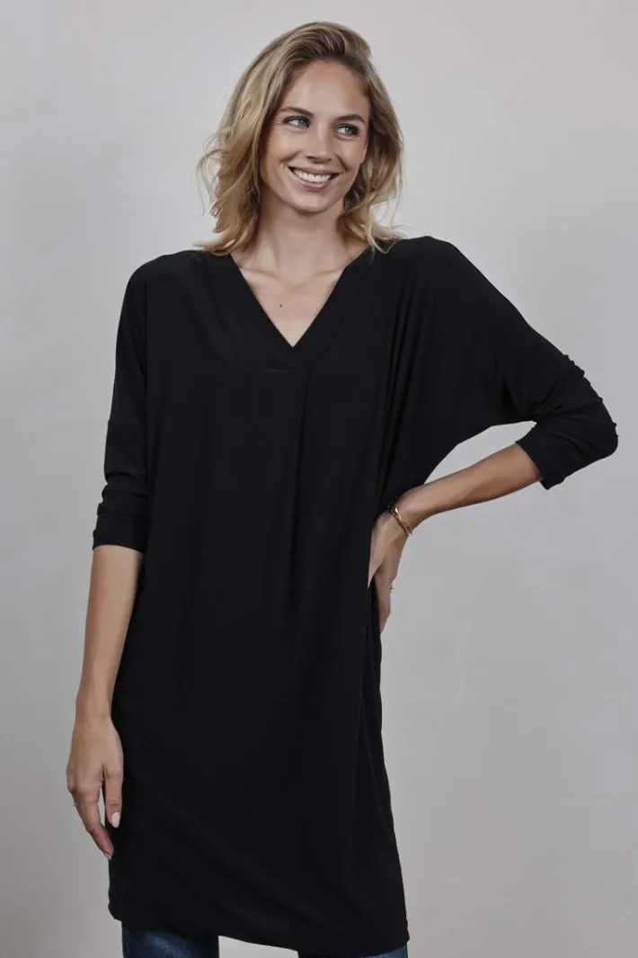 DiDi Loose dress Sandy Black- Basics | Jurken & Tunieken
