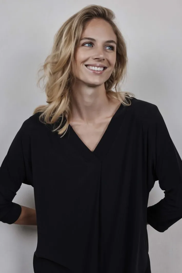 DiDi Loose dress Sandy Black- Basics | Jurken & Tunieken