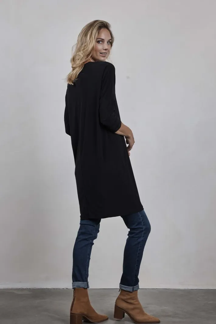 DiDi Loose dress Sandy Black- Basics | Jurken & Tunieken