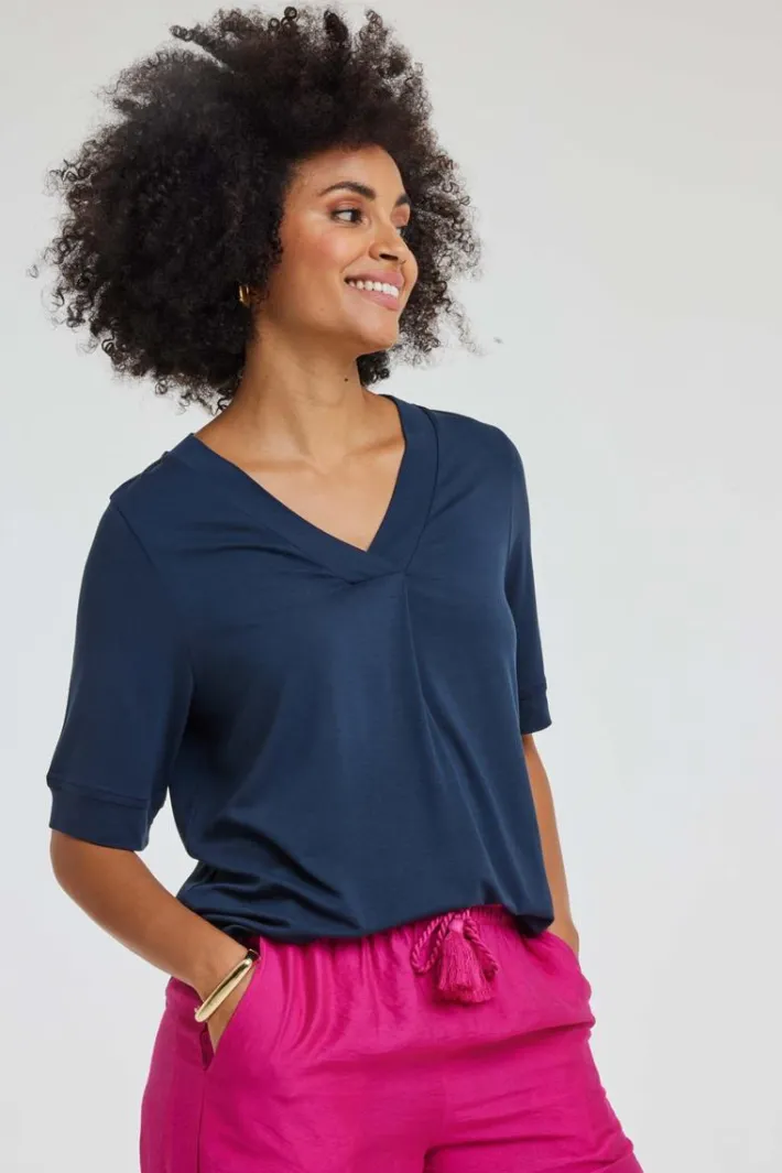 DiDi Loose tee Bacio Dark blue- Basics | T-shirts & Tops