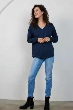 DiDi Loose tee Cindy Dark blue- Basics | T-shirts & Tops