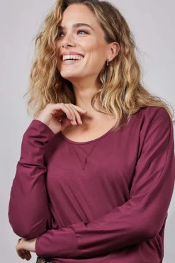 DiDi Loose tee Cozy in Mahogany red- Basics | T-shirts & Tops