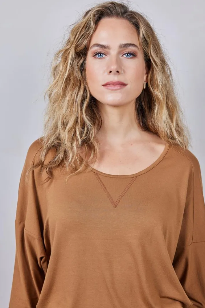 DiDi Loose tee Cozy in Nuthatch brown- Basics | T-shirts & Tops