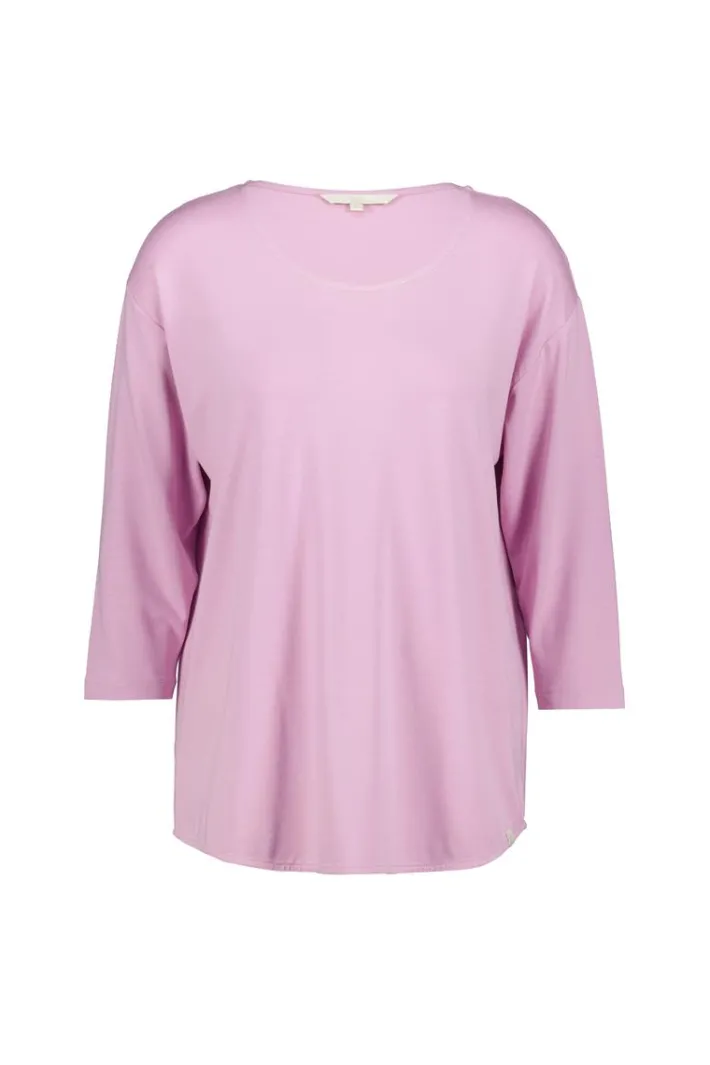 DiDi Loose tee crew 3/4 sleeves in Mauve Mist- Basics | T-shirts & Tops