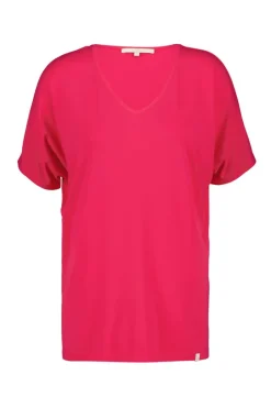 DiDi Loose V-tee Faye in magenta rose- Basics | T-shirts & Tops