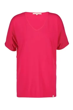 DiDi Loose V-tee Faye in magenta rose- Basics | T-shirts & Tops