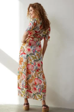DiDi Maxi dress Bonita in Offwhite with Mango tango print- Jurken & Tunieken