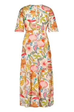 DiDi Maxi dress Bonita in Offwhite with Mango tango print- Jurken & Tunieken