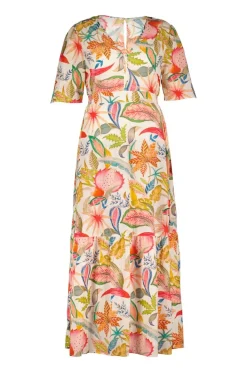 DiDi Maxi dress Bonita in Offwhite with Mango tango print- Jurken & Tunieken