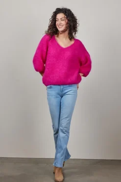 DiDi Mohair pullover Mira in raspberry pink- Truien & Vesten