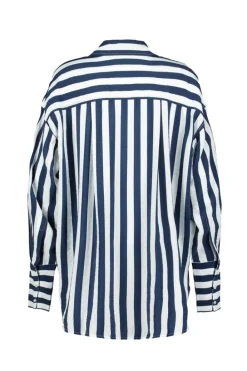 DiDi Oversized shirt Lisan Blue offwhite Stripe- Blouses