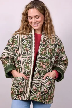 DiDi Padded jasje Bella Green Deco print- Jassen | Blazers