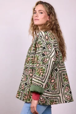 DiDi Padded jasje Bella Green Deco print- Jassen | Blazers