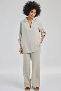 DiDi Pants Alba in Feather grey- Lange Broeken