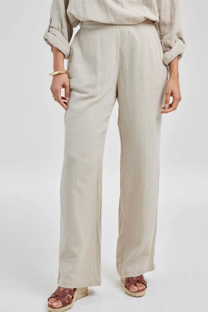 DiDi Pants Alba in Feather grey- Lange Broeken