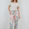DiDi Pants Breezer in Feather grey with Ocean treasures XL print- Lange Broeken