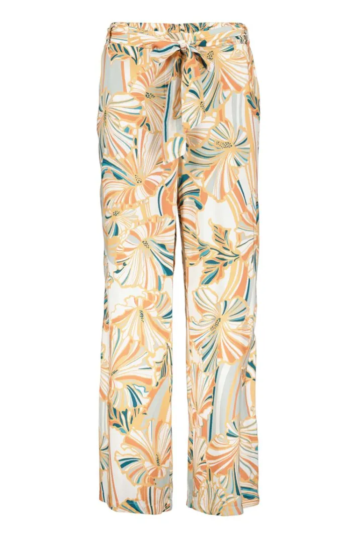 DiDi Pants Comfy in Offwhite with Maritimo print- Lange Broeken