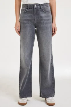 DiDi Pants Palazzo mid grey- Denim | Lange Broeken