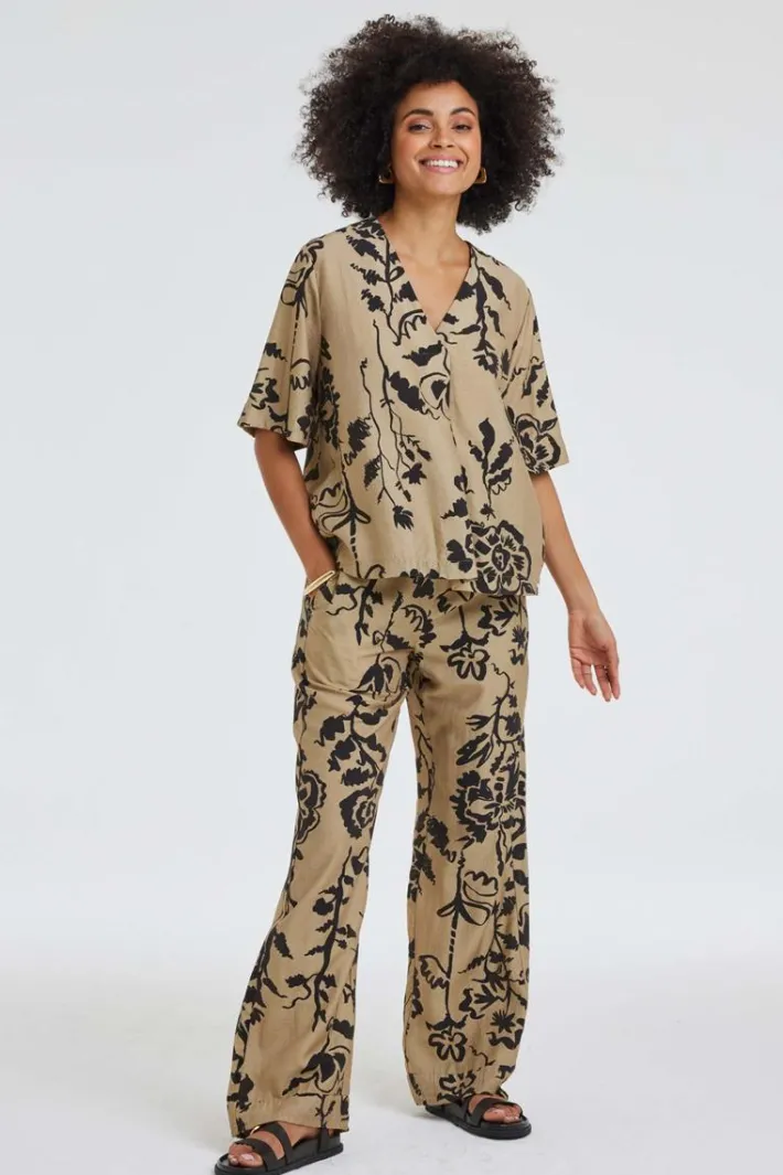 DiDi Pants Paloma Bouquet hunt print- Lange Broeken