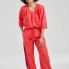 DiDi Pants Paloma in Rose red- Lange Broeken
