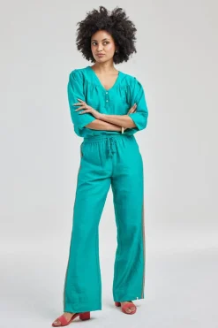 DiDi Pants Paloma in Sea green- Lange Broeken