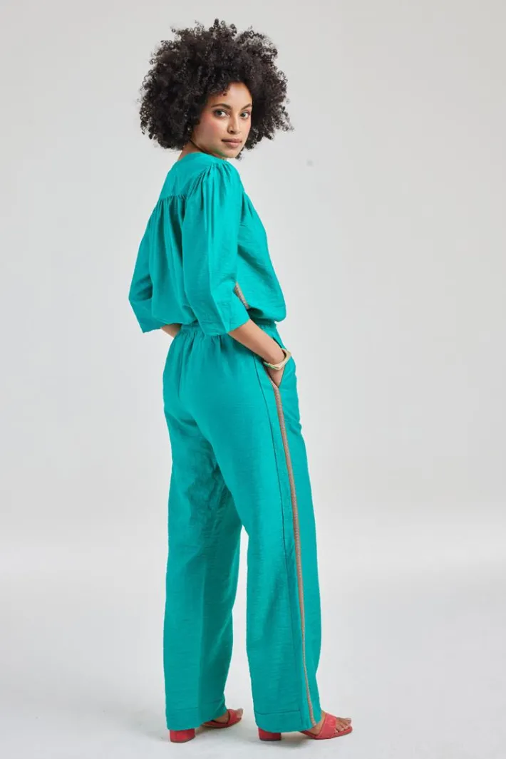 DiDi Pants Paloma in Sea green- Lange Broeken